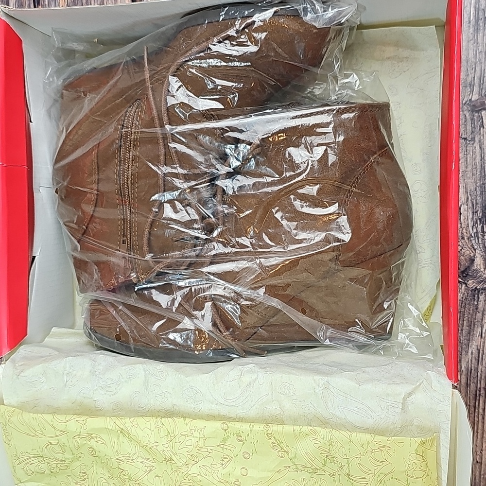 NIB AMERICAN RAG BAILEY CHESTNUT ANKLE ZIP WEDGE BOOTIES - Picture 12 of 12